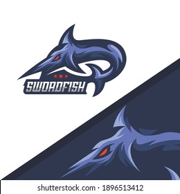 Swordfish detailed illustration with typography.