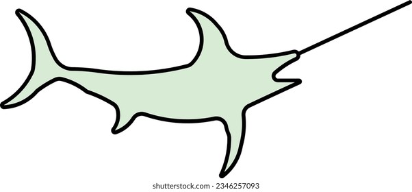 swordfish fish sword marlin animal Outline eps