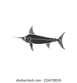 Swordfish Icon Silhouette Illustration. Fishing Vector Graphic Pictogram Symbol Clip Art. Doodle Sketch Black Sign.