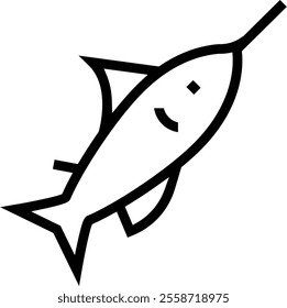 swordfish icon. Thin linear style design isolated on white background