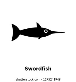 Swordfish icon vector isolated on white background, logo concept of Swordfish sign on transparent background, filled black symbol