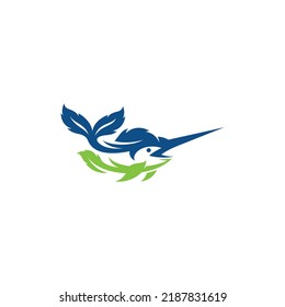 Swordfish Leaf Nature Logo Design
