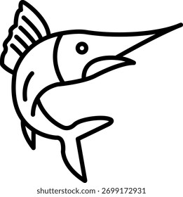 Swordfish Linha vetor Ícone Design