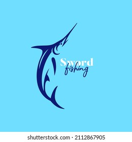 Swordfish Logo Design Template. Vector Illustration.