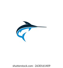 Ilustración del logotipo del pez espada. Adecuado para su necesidad de diseño, logotipo, ilustración, animación, etc.