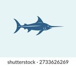 Swordfish logo vector icon silhouette illustration.