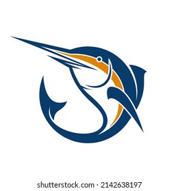 The Swordfish Or Marlin Or Sailfish Logo Icon Vector Brand Design