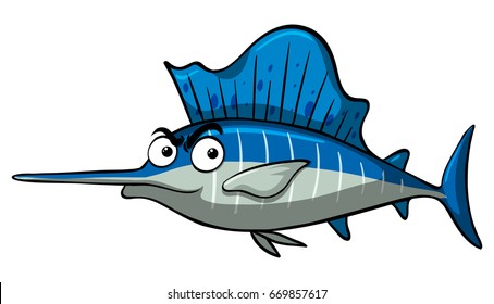 Swordfish on white background illustration