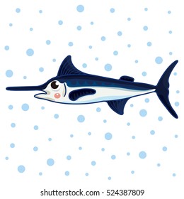 Swordfish Primitive Style Childish Sticker