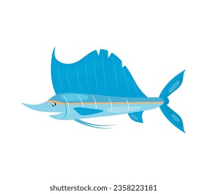 swordfish sea life icon isolated