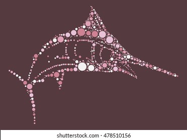 swordfish shape vector design by color point