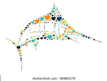 swordfish shape vector design illustration
