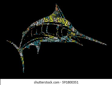 swordfish shape vector design illustration