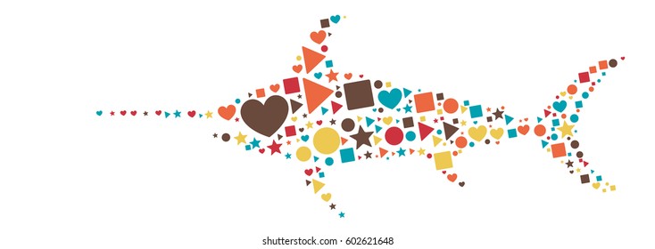 swordfish shape vector design illustration
