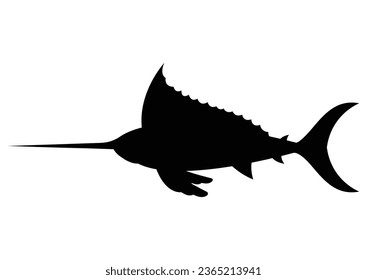 Swordfish Silhouette clipart vector flat design