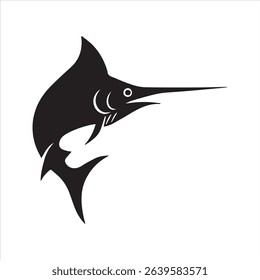 Swordfish Silhouette Vector Icon Silhouette