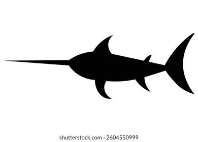 Swordfish Silhouette Vector Marine Life Illustration  EPS and
 PNG Digital Art