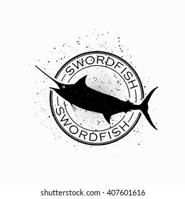 Swordfish stamp logo. Vector and illustration. 