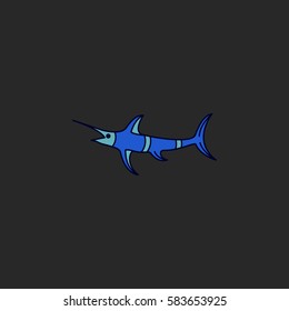 Swordfish symbol simple flat icon on background