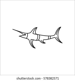 Swordfish symbol simple line icon on background