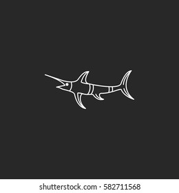 Swordfish symbol simple line icon on background