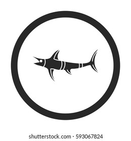 Swordfish symbol simple silhouette icon on background