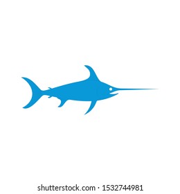 swordfish vector icon isolated on white background