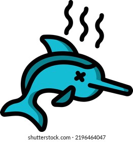 swordfish vector on white background. isolated Vector icon
