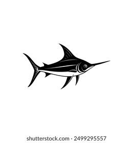 swordfish vector on white background
