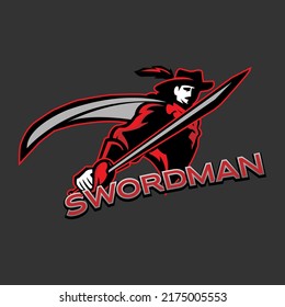 Swordman esports logo template Free Vector