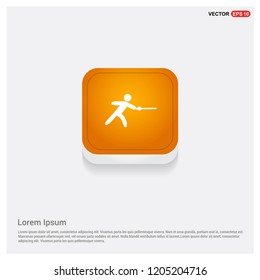 Swordman Icon Orange Abstract Web Button - Free vector icon