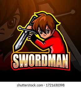 Swordman mascot esport logo design