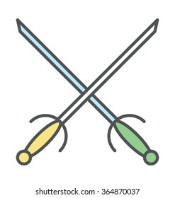 Swords Bold Icon Illustration 