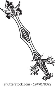 Swords with carvings and patterns