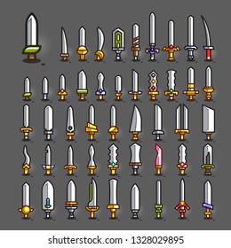 Swords for creating video games. Set 2.
