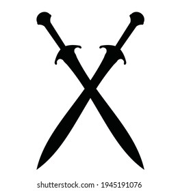 swords cross logo vector design