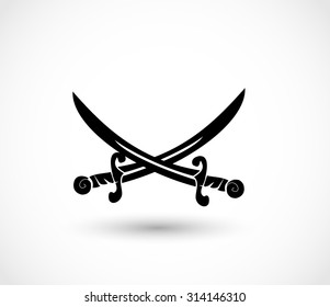 Swords crossed icon vector