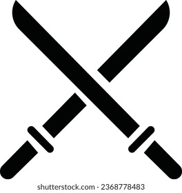 Schwerter im Flachstil und Silhouetten einzeln auf weißem Hintergrund. Symbolsatz alter Schwerter. Vektorgrafik. Mittelalterliche Schwerter