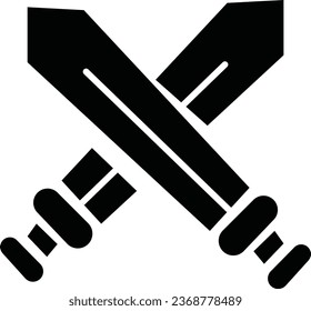 Espadas planas y siluetas aisladas de fondo blanco. Conjunto de iconos de espadas antiguas. Vector. Espadas medievales