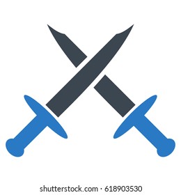 Swords flat vector pictograph. An isolated illustration on a white background.