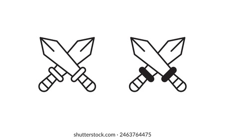 Schwerter-Icon-Design mit weißem Hintergrund Stock-Illustration