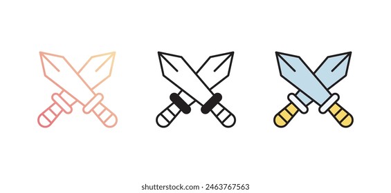 Swords icon design with white background stock illustration