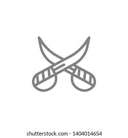 Swords icon. Element of beach holiday icon. Thin line icon for website design and development, app development. Premium icon