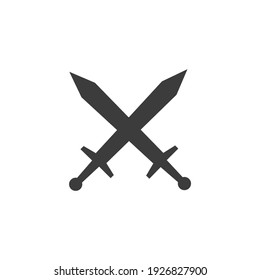 Swords Icon Isolated on Black and White Vector Graphic