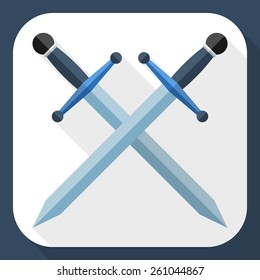 Swords icon with long shadow