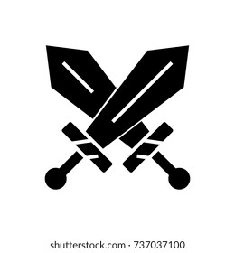 swords icon, vector illustration, black sign on isolated background