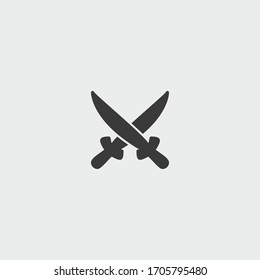 icono espadas. vectorial de espadas en fondo gris