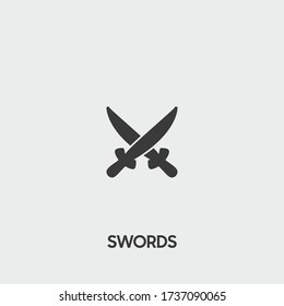 swords icon. swords vector on gray background