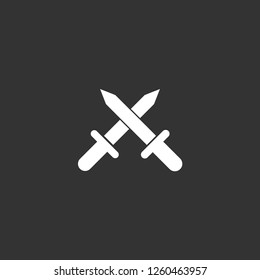 swords icon vector. swords sign on black background. swords icon for web and app