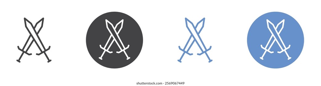 Swords icon vector symbol outline sign